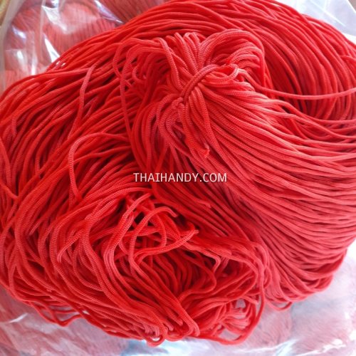 เชือกร่มพื้น แพ็ค ขนาด 3 mm  บรรจุ 1 กิโลกรัม สีแดง รูปเต็ม