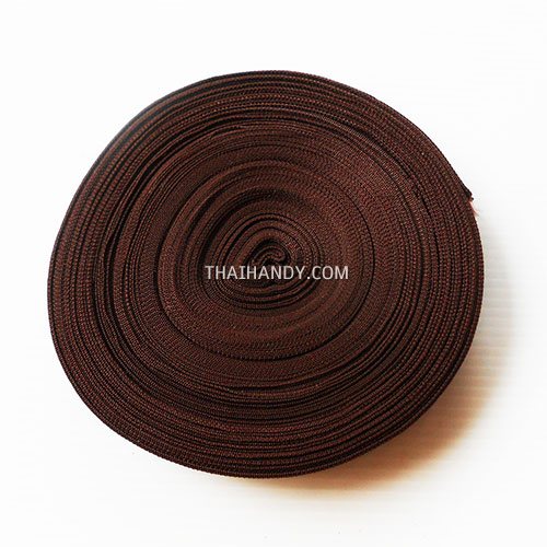 สายผ้า-ผ้ากุ๊น PP  ลายเวอร์จิ้น ขนาด 7 หุน บรรจุ 50 เมตร สีน้ำตาลเข้ม รูปเต็ม