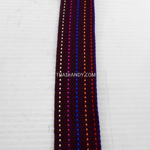 สายผ้า-ผ้ากุ๊น Cotton (ฝ้าย) ลายจุดไข่ปลา ขนาด 1.5 นิ้ว บรรจุ 1 เมตร สีม่วง รูปเต็ม