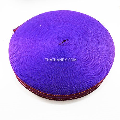 สายผ้า-ผ้ากุ๊น Cotton (ฝ้าย) ลายจุดไข่ปลา ขนาด 1.5 นิ้ว บรรจุ 50 หลา สีม่วง รูปเต็ม