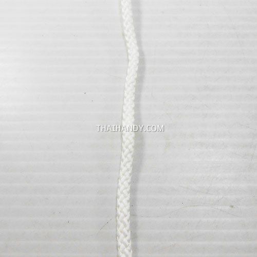 เชือกถักเปีย  PP  ขนาด 4 mm  บรรจุ 1 เมตร สีขาว รูปเต็ม