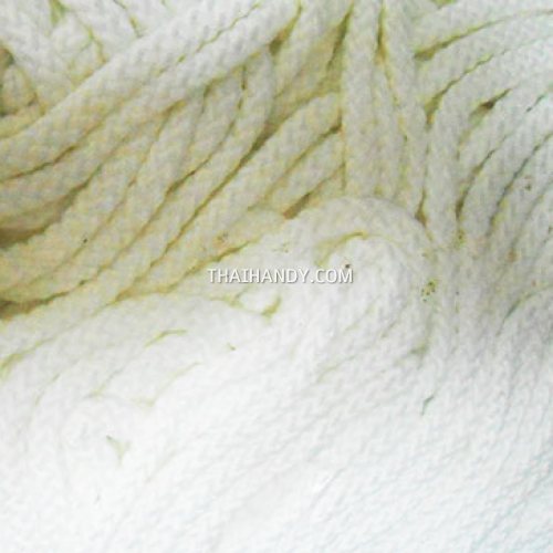 เชือกถักเปีย  PP  ขนาด 4 mm  บรรจุ 500 กรัม สีขาว รูปเต็ม