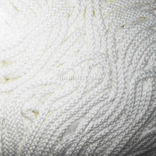 เชือกถักเปีย  PP  ขนาด 3 mm  บรรจุ 500 กรัม สีขาว รูปเต็ม