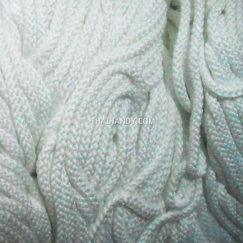 เชือกถักเปีย  PP  ขนาด 3 mm  บรรจุ 1 กิโลกรัม สีขาว รูปเต็ม