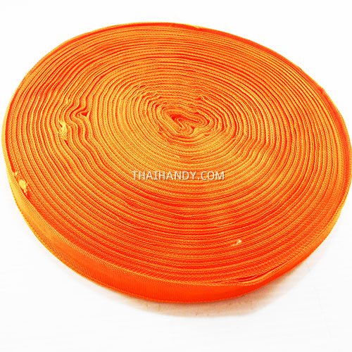 สายผ้า-ผ้ากุ๊น PP  ลายเวอร์จิ้น ขนาด 7 หุน บรรจุ 100 เมตร สีส้ม รูปเต็ม