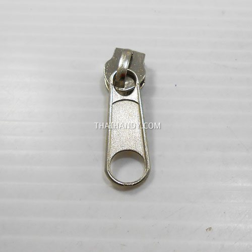 หัวซิปฟันไนลอน ป้าย ขนาดเบอร์ 8  บรรจุ 1 อัน สีนิเกิ้ล รูปเต็ม