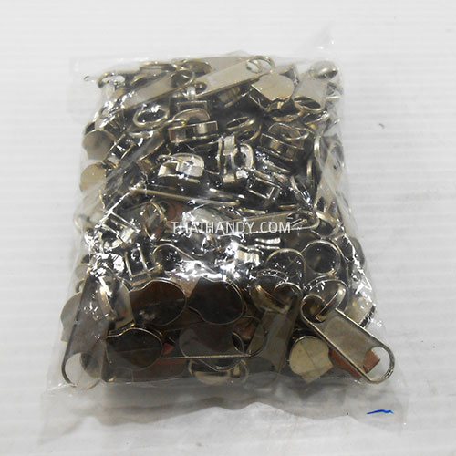 หัวซิปฟันไนลอน ป้าย ขนาดเบอร์ 8  บรรจุ 100 อัน สีนิเกิ้ล รูปเต็ม