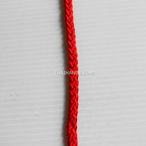 เชือกถักเปีย  PP  ขนาด 8 mm  บรรจุ 1 เมตร สีแดง รูปเต็ม