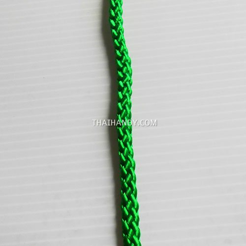 เชือกถักเปีย  PP  ขนาด 8 mm  บรรจุ 1 เมตร สีเขียวใบไม้ รูปเต็ม