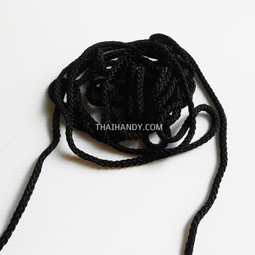 เชือกถักเปีย  PP  ขนาด 8 mm  บรรจุ 500 กรัม สีดำ รูปเต็ม