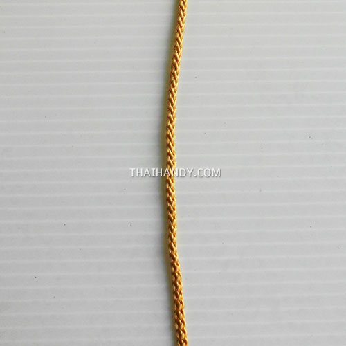 เชือกถักเปีย  PP  ขนาด 3 mm  บรรจุ 1 เมตร สีกากีแกมทอง รูปเต็ม