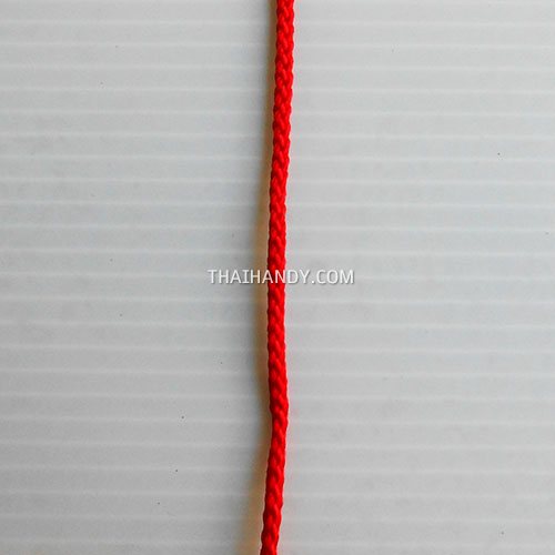 เชือกถักเปีย  PP  ขนาด 3 mm  บรรจุ 1 เมตร สีแดง รูปเต็ม
