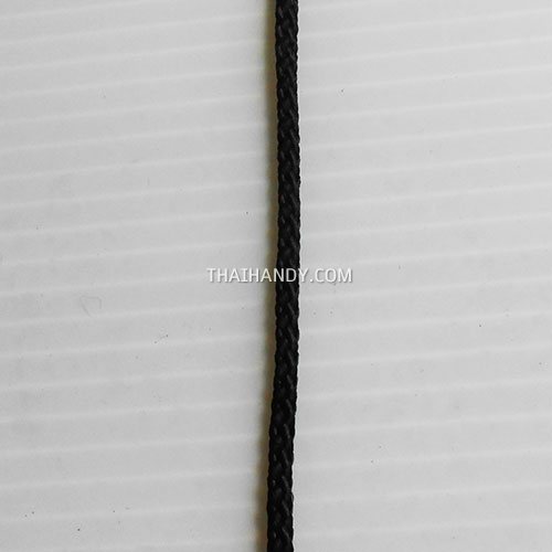เชือกถักเปีย  PP  ขนาด 3 mm  บรรจุ 1 เมตร สีดำ รูปเต็ม