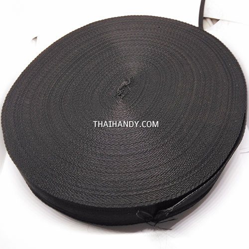 สายผ้า-ผ้ากุ๊น PP  ลายเวอร์จิ้น ขนาด 1.2 นิ้ว บรรจุ 50 เมตร สีดำ รูปเต็ม