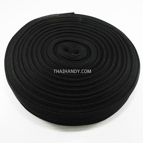 สายผ้า-ผ้ากุ๊น PP  ลายเวอร์จิ้น ขนาด 1.5 นิ้ว บรรจุ 50 เมตร สีดำ รูปเต็ม