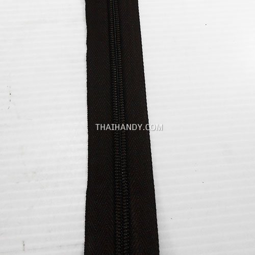 รางผ้าซิปเฉพาะรางซิป ฟันไนลอน ขนาดเบอร์ 8  บรรจุ 1 เมตร สีน้ำตาลเข้ม รูปเต็ม