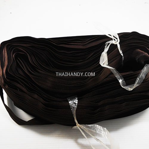 รางผ้าซิปเฉพาะรางซิป ฟันไนลอน ขนาดเบอร์ 8  บรรจุ 200 หลา สีน้ำตาลเข้ม รูปเต็ม
