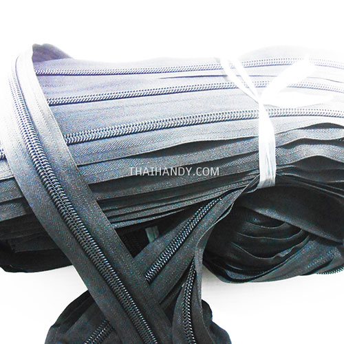 รางผ้าซิปเฉพาะรางซิป ฟันไนลอน ขนาดเบอร์ 10  บรรจุ 100 หลา สีดำ รูปเต็ม