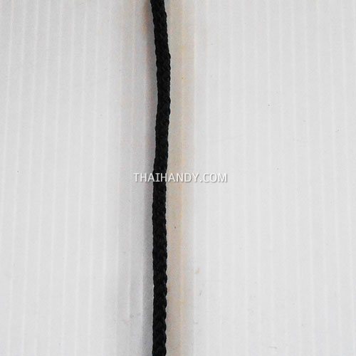 เชือกถักเปีย  PP  ขนาด 4 mm  บรรจุ 1 เมตร สีดำ รูปเต็ม