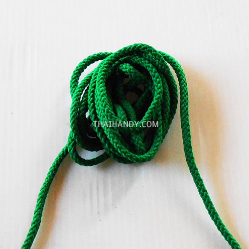 เชือกถักเปีย  PP  ขนาด 4 mm  บรรจุ 500 กรัม สีเขียว รูปเต็ม