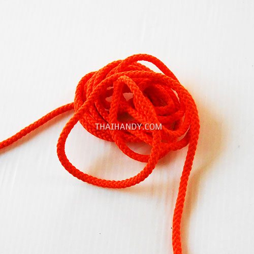 เชือกถักเปีย  PP  ขนาด 4 mm  บรรจุ 500 กรัม สีส้ม รูปเต็ม