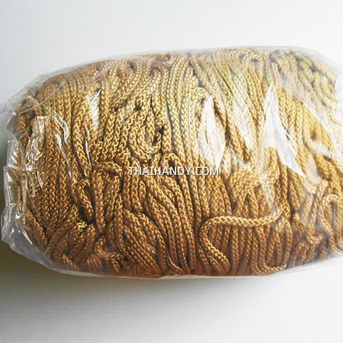 เชือกถักเปีย  PP  ขนาด 5 mm  บรรจุ 1 กิโลกรัม สีกากีแกมทอง รูปเต็ม