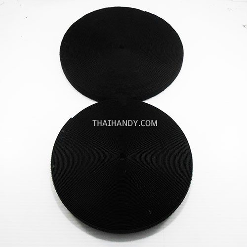 เมจิกเทปตีนตุ๊กแก คู่(ผู้เมีย) ขนาด 25 mm  บรรจุด้านละ 20 หลา สีดำ รูปเต็ม
