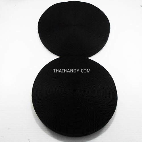 เมจิกเทปตีนตุ๊กแก คู่(ผู้เมีย) ขนาด 20 mm  บรรจุด้านละ 20 หลา สีดำ รูปเต็ม