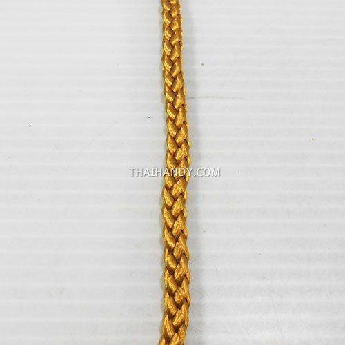 เชือกถักเปีย  PP  ขนาด 5 mm  บรรจุ 1 เมตร สีกากีแกมทอง รูปเต็ม
