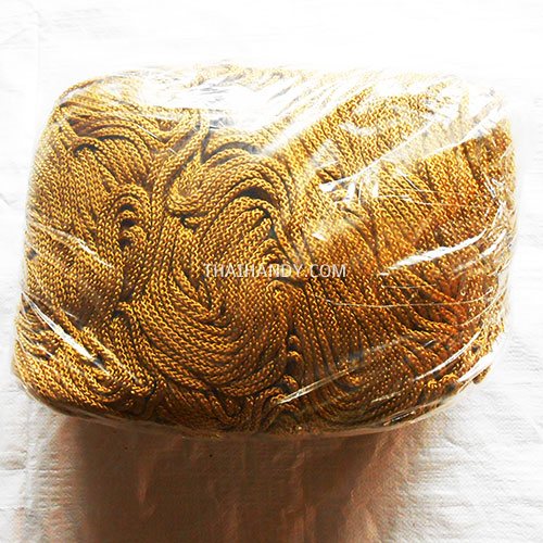 เชือกถักเปีย  PP  ขนาด 8 mm  บรรจุ 1 กิโลกรัม สีทอง รูปเต็ม