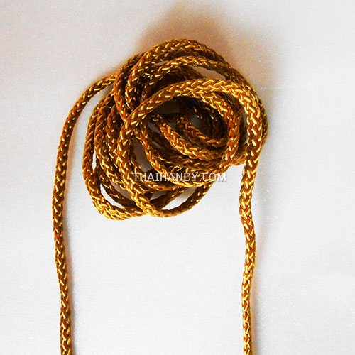เชือกถักเปีย  PP  ขนาด 5 mm  บรรจุ 500 กรัม สีทอง รูปเต็ม