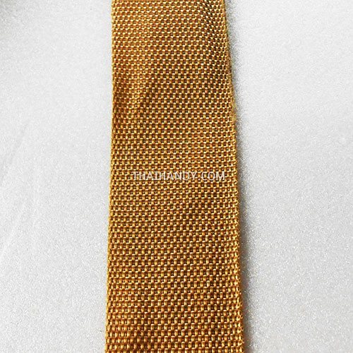 สายผ้า-ผ้ากุ๊น PP  ลายเวอร์จิ้น ขนาด 1.5 นิ้ว บรรจุ 1 เมตร สีกากีแกมทอง รูปเต็ม