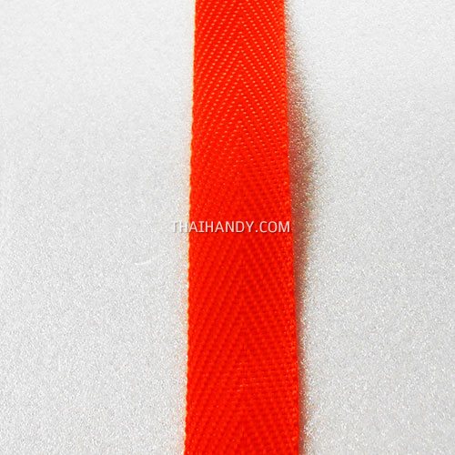 สายผ้า-ผ้ากุ๊น PP  ลายก้างปลา ขนาด 6 หุน (2 cm) บรรจุ 1 เมตร สีส้ม รูปเต็ม