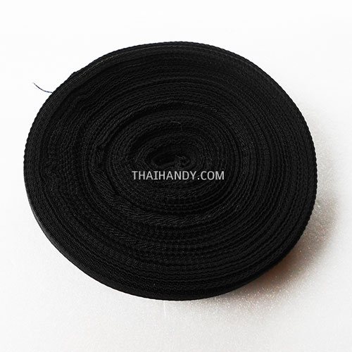 สายผ้า-ผ้ากุ๊น PP  ลายก้างปลา ขนาด 6 หุน (2 cm) บรรจุ 50 เมตร สีดำ รูปเต็ม
