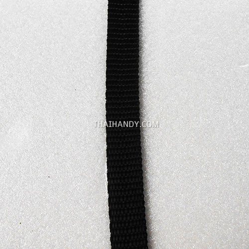 สายผ้า-ผ้ากุ๊น PP  ลายเรียบ ขนาด 3 หุน (1 cm) บรรจุ 1 เมตร สีดำ รูปเต็ม