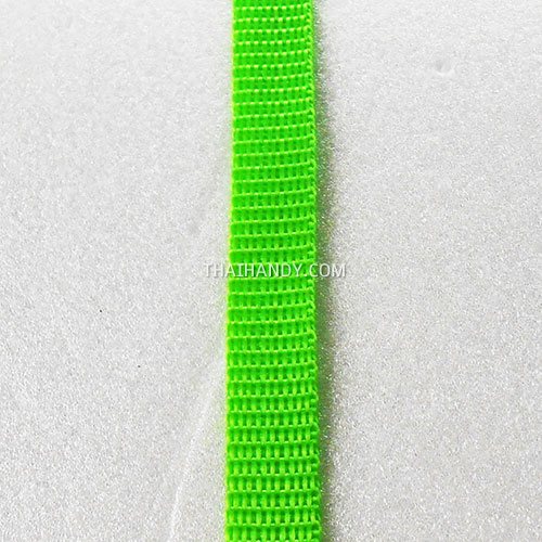 สายผ้า-ผ้ากุ๊น PP  ลายเรียบ ขนาด 3 หุน (1 cm) บรรจุ 1 เมตร สีเขียวตอง รูปเต็ม