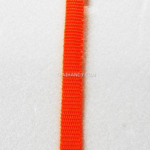 สายผ้า-ผ้ากุ๊น PP  ลายเรียบ ขนาด 3 หุน (1 cm) บรรจุ 1 เมตร สีส้ม รูปเต็ม