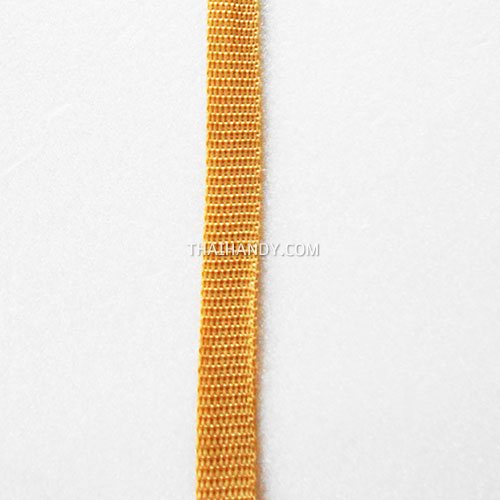 สายผ้า-ผ้ากุ๊น PP  ลายเรียบ ขนาด 3 หุน (1 cm) บรรจุ 1 เมตร สีกากีแกมทอง รูปเต็ม