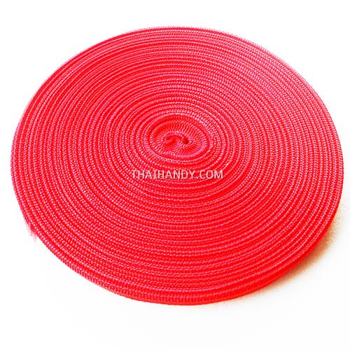 สายผ้า-ผ้ากุ๊น PP  ลายเรียบ ขนาด 3 หุน (1 cm) บรรจุ 50 เมตร สีแดง รูปเต็ม