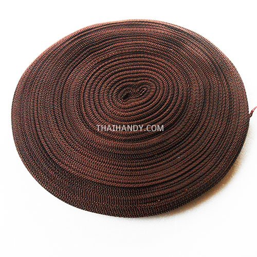 สายผ้า-ผ้ากุ๊น PP  ลายเรียบ ขนาด 3 หุน (1 cm) บรรจุ 50 เมตร สีน้ำตาลเข้ม รูปเต็ม