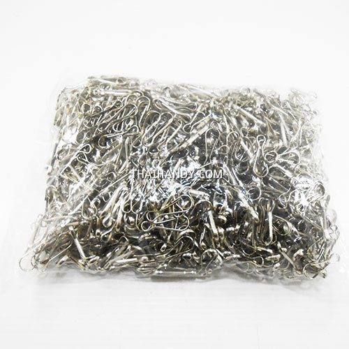 คอหมาคลิป ขนาด 11x30.3 mm (เล็ก) บรรจุ 1000 อัน สีนิเกิ้ล รูปเต็ม