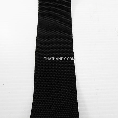 สายผ้า-ผ้ากุ๊น PP  ลายเวอร์จิ้น ขนาด 2 นิ้ว บรรจุ 1 เมตร สีดำ รูปเต็ม