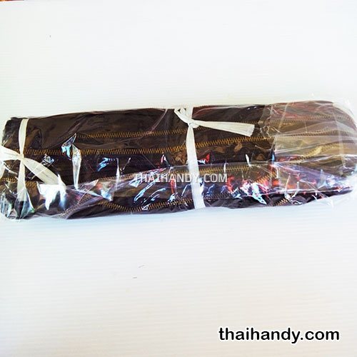 รางผ้าซิปเฉพาะรางซิป ฟันเหล็ก ขนาดเบอร์ 5 ฟันสีทองรมดำ บรรจุ 50 หลา สีดำ รูปเต็ม