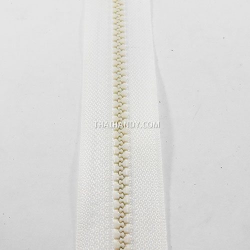 รางผ้าซิปเฉพาะรางซิป ฟันกระดูก ขนาดเบอร์ 5  บรรจุ 1 เมตร สีขาว รูปเต็ม