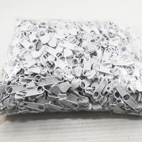 หัวซิปฟันกระดูก เหล็ก ขนาดเบอร์ 5  บรรจุ 100 อัน สีขาว รูปเต็ม