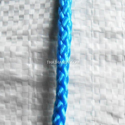 เชือกถักเปีย  PP  ขนาด 5 mm  บรรจุ 1 เมตร สีฟ้า รูปเต็ม
