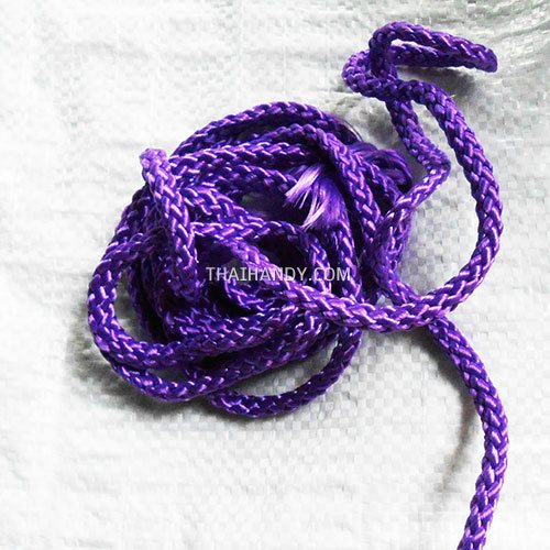 เชือกถักเปีย  PP  ขนาด 5 mm  บรรจุ 500 กรัม สีม่วงอ่อน รูปเต็ม