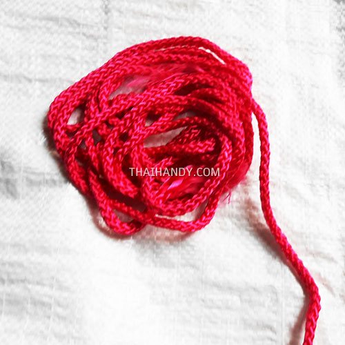 เชือกถักเปีย  PP  ขนาด 5 mm  บรรจุ 500 กรัม สีบานเย็น รูปเต็ม