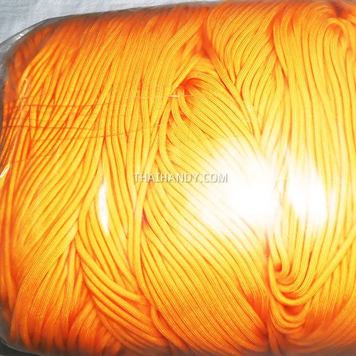 เชือกร่มมีไส้ แพ็ค ขนาด 4 mm  บรรจุ 1000 กรัม สีส้มเหลือง รูปเต็ม