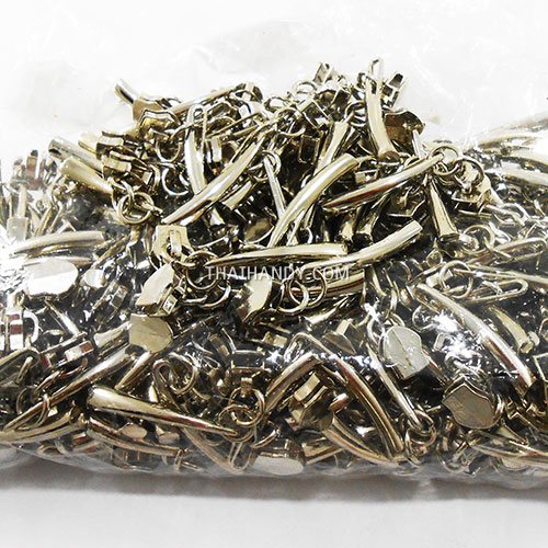 หัวซิปฟันไนลอน เขาหนา ขนาดเบอร์ 5  บรรจุ 100 อัน สีเงิน รูปเต็ม